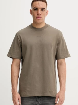 HUGO t-shirt bawełniany męski kolor szary gładki 50488330