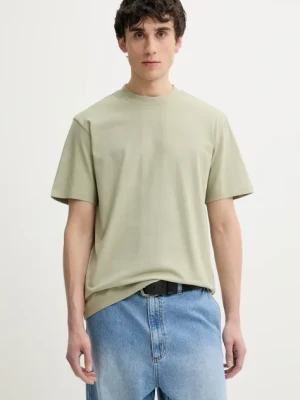 HUGO t-shirt bawełniany męski kolor zielony gładki 50488330