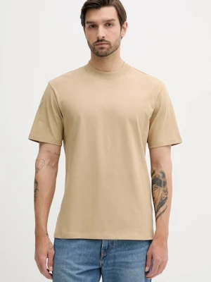 HUGO t-shirt bawełniany męski kolor zielony gładki 50488330