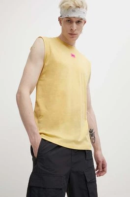 HUGO t-shirt bawełniany męski kolor żółtyCHEAPER