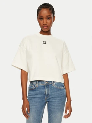 HUGO T-Shirt Cropped Tee 50517790 Écru Relaxed Fit