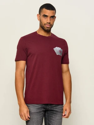 HUGO T-shirt Dahr | Regular Fit bordowy