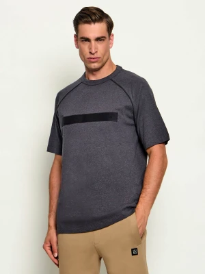 HUGO T-shirt Dalik | Relaxed fit grafitowy
