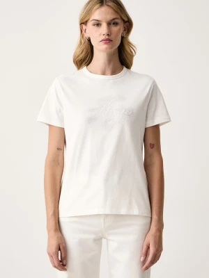 HUGO T-shirt damski bawełniany Damacia_10 biały