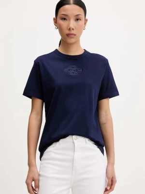 HUGO T-shirt damski bawełniany Damacia_8 granatowy