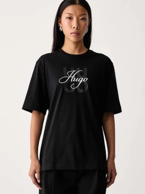 HUGO T-shirt damski bawełniany Dashine_1 czarny