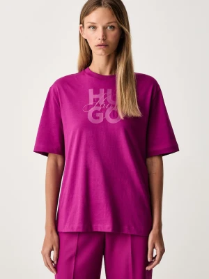 HUGO T-shirt damski bawełniany Dashire_5 różowy