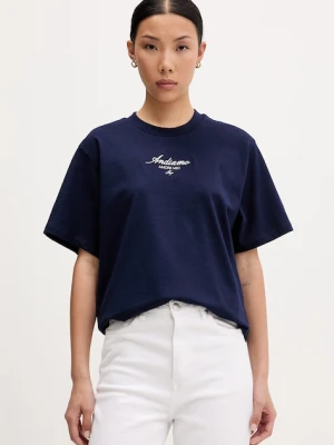 HUGO T-shirt damski bawełniany Vintage Tee_25 granatowy