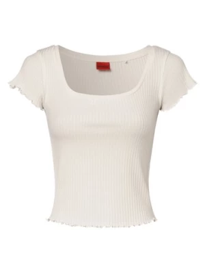 HUGO T-shirt damski Kobiety Modal biały jednolity,