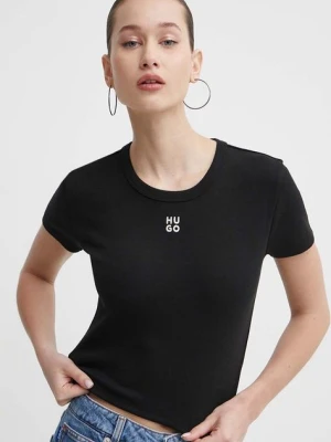 HUGO t-shirt damski kolor czarny 50512000
