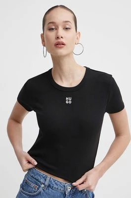 HUGO t-shirt damski kolor czarny 50512000