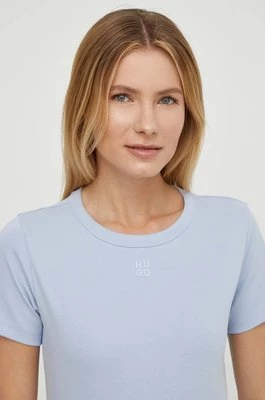 HUGO t-shirt damski kolor niebieski 50512002