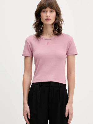 HUGO t-shirt damski kolor różowy 50512000