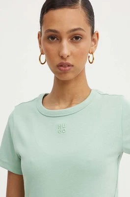 HUGO t-shirt damski kolor zielony 50512002