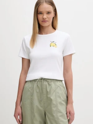 HUGO t-shirt damski z bawełny biały