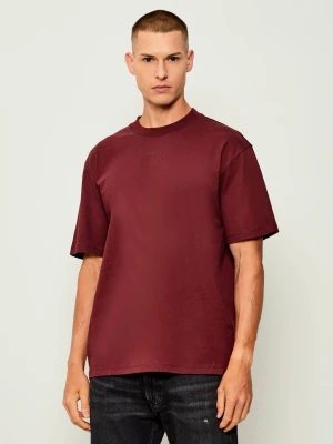 HUGO T-shirt Dapolino | Relaxed fit bordowy