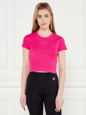 HUGO T-shirt Delanor_2 | Cropped Fit różowy