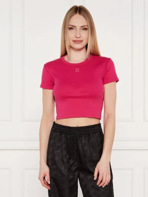HUGO T-shirt Delanor | Cropped Fit fuksja