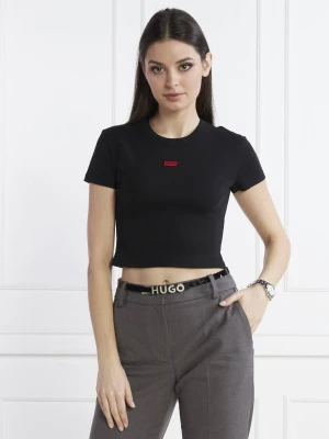 HUGO T-shirt Deluisa_1 | Cropped Fit czarny