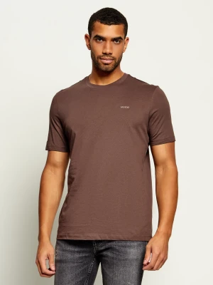 HUGO T-shirt Dero222 | Regular Fit brązowy