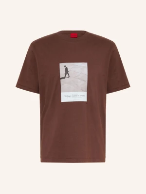Hugo T-Shirt Devro braun CIEMNOBRĄZOWY