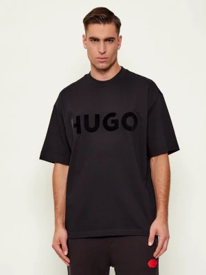 HUGO T-shirt Dinkee | Oversize fit czarny