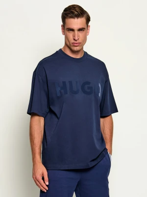 HUGO T-shirt Dinkee | Oversize fit granatowy