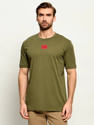 HUGO T-shirt Diragolino212 | Regular Fit oliwkowy