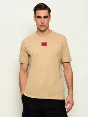 HUGO T-shirt Diragolino212 | Regular Fit beżowy