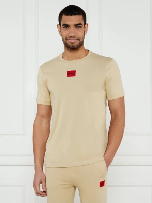HUGO T-shirt Diragolino212 | Regular Fit beżowy
