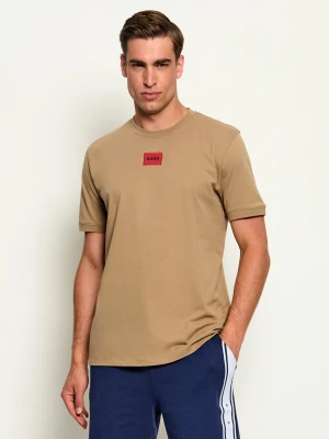 HUGO T-shirt Diragolino212 | Regular Fit brązowy