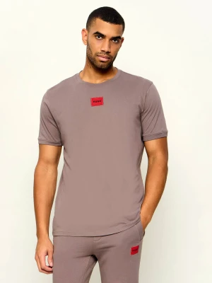 HUGO T-shirt Diragolino212 | Regular Fit brązowy