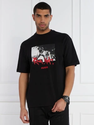 HUGO T-shirt Domenade | Oversize fit czarny