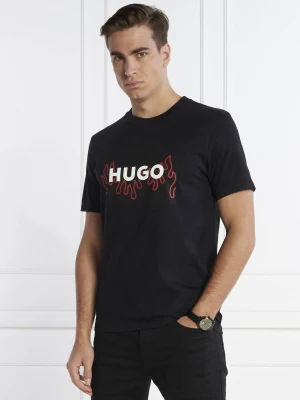 HUGO T-shirt Dulive_U241 | Regular Fit czarny