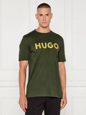 HUGO T-shirt Dulivio | Regular Fit butelkowa zieleń