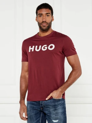 HUGO T-shirt Dulivio | Regular Fit bordowy