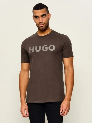 HUGO T-shirt Dulivio | Regular Fit brązowy