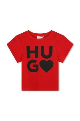 HUGO t-shirt dziecięcy kolor czerwony