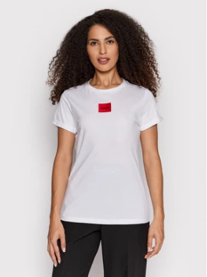 Hugo T-Shirt Logo Label 50456008 Biały Regular Fit