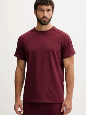 HUGO t-shirt lounge kolor bordowy z aplikacją 50540912