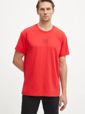 HUGO t-shirt lounge kolor czerwony z nadrukiem 50525236