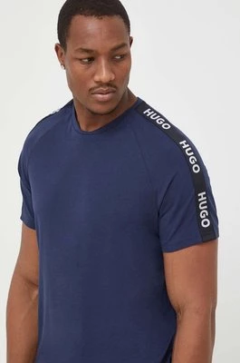 HUGO t-shirt lounge kolor granatowy z aplikacją 50504270