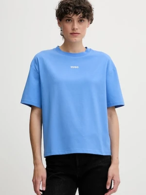 HUGO t-shirt lounge SHUFFLE_T-SHIRT kolor niebieski 50490593