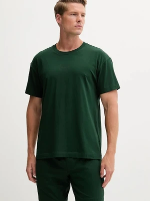 HUGO t-shirt lounge kolor zielony z nadrukiem 50525236