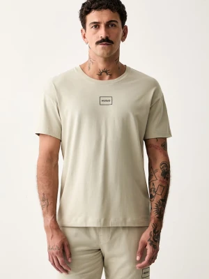 HUGO T-shirt lounge męski z bawełną Laze T-Shirt beżowy