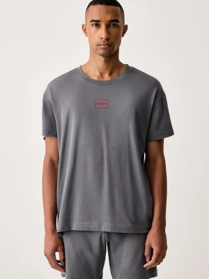 HUGO T-shirt lounge męski z bawełną Laze T-Shirt szary