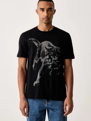 HUGO T-shirt męski bawełniany Daffilo czarny