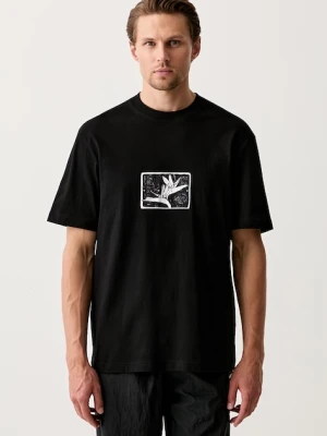 HUGO T-shirt męski bawełniany Darise czarny