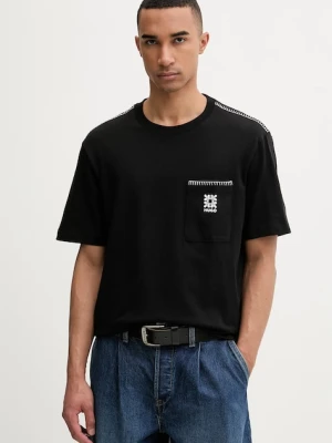 HUGO T-shirt męski bawełniany Darro czarny