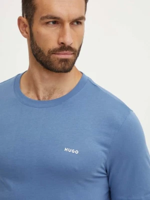 HUGO T-shirt męski bawełniany Dero222 niebieski